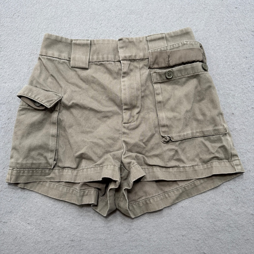 TNA Aritzia Cargo Shorts Women's 2XS Olive Green Baggy Cotton Utility Hunting